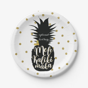 Plato De Papel Fiesta Navideña de Mele Kalikimaka Piña