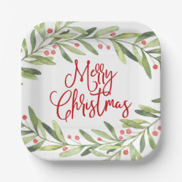 Plato De Papel Fiesta navideña de navidad