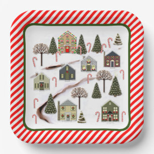 Plato De Papel Fiesta navideña de navidades