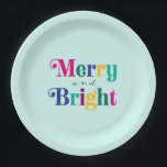 Plato De Papel Fiesta navideña de Navidades de colores vivos y mo<br><div class="desc">Celebra unas vacaciones alegres y brillantes con estos platos de papel fiesta.</div>