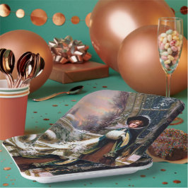 Plato De Papel fiesta navideña festiva vintage