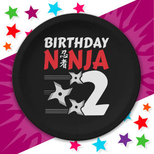 Plato De Papel fiesta Ninja de 2 años de edad celebra segundo ani