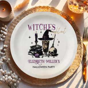 Plato De Papel Fiesta nocturno de brujas de Halloween