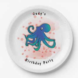 Plato De Papel Fiesta Octopus