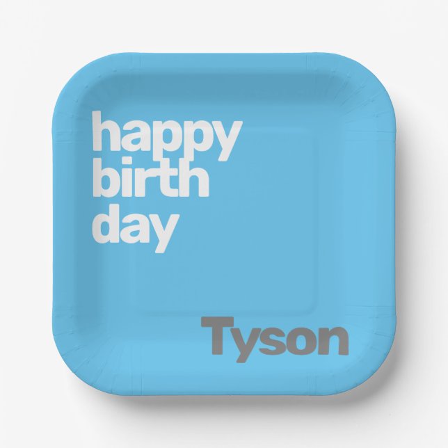 plato de papel fiesta para niños Feliz cumpleaños  (Anverso)