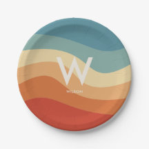 Fiesta Personalizada con Monograma de Rayas Ondula