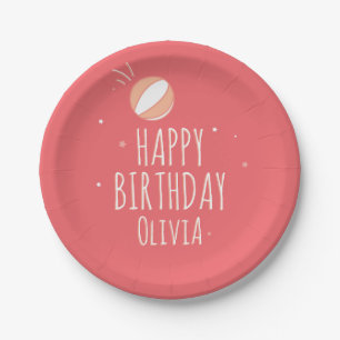 Plato De Papel Fiesta personalizada de cumpleaños de básquetbol