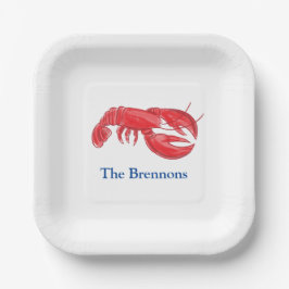 Plato De Papel Fiesta personalizada de langosta roja