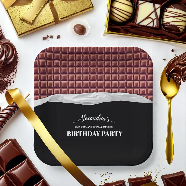 Plato De Papel Fiesta personalizado de bar con velas de chocolate (Subido por el creador)