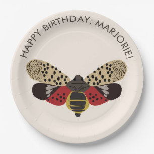 Plato De Papel Fiesta personalizado de error de lanternfly visto
