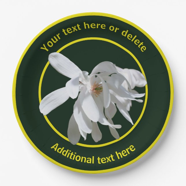 Plato De Papel Fiesta personalizado de la naturaleza de la flor d (Anverso)