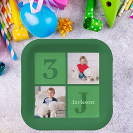 Plato De Papel Fiesta personalizado del Collage de fotos de cumpl