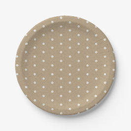 Plato De Papel Fiesta Personalizado Polka Dots Lace Kraft