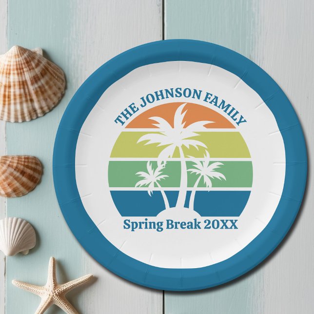 Plato De Papel Fiesta personalizado Tropical Island Palm Trees (Subido por el creador)