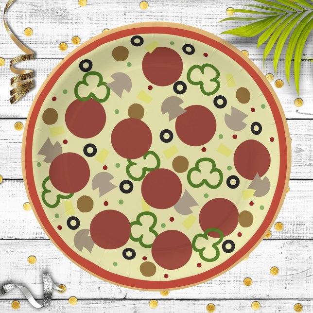 Plato De Papel Fiesta Pizza Cumpleaños (Subido por el creador)