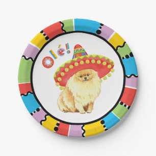 Plato De Papel Fiesta Pomeranian