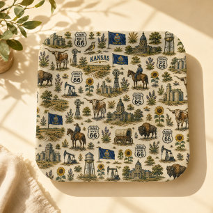 Plato De Papel Fiesta Prairie Kansas Ruta 66