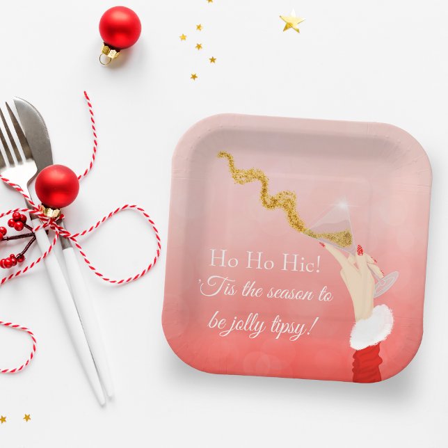 Plato De Papel Fiesta Purpurina de los Navidades del derrame de v (Vibrant Martini Celebration: Customize and Embrace the Festive Merriment!)