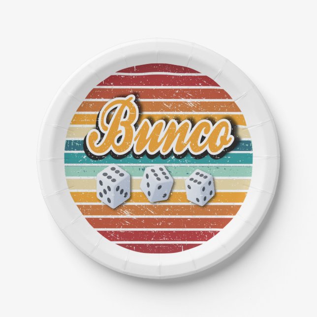 Plato De Papel Fiesta Retro Bunco (Anverso)