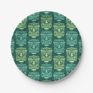 Plato De Papel Fiesta Retro Tiki Beach