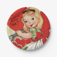 Fiesta retro vintage de San Valentín chica