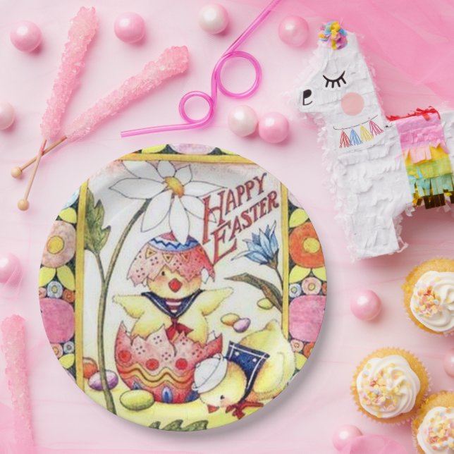 Plato De Papel fiesta retro vintage lindo (Fiesta)