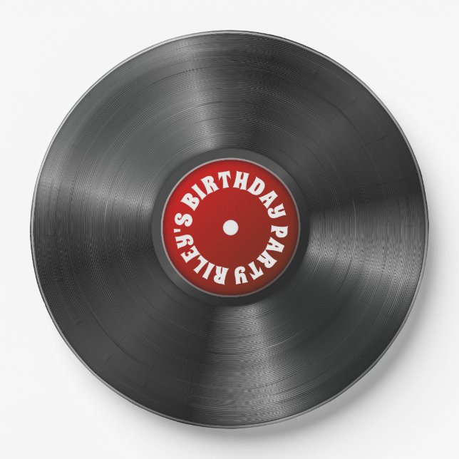 Plato De Papel Fiesta rojo personalizado del expediente del álbum (Anverso)
