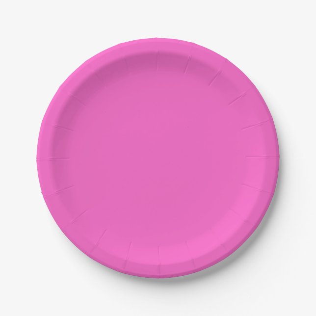 Plato De Papel Fiesta rosado oscuro (Anverso)