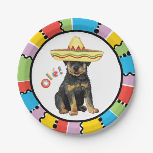 Plato De Papel Fiesta Rottweiler
