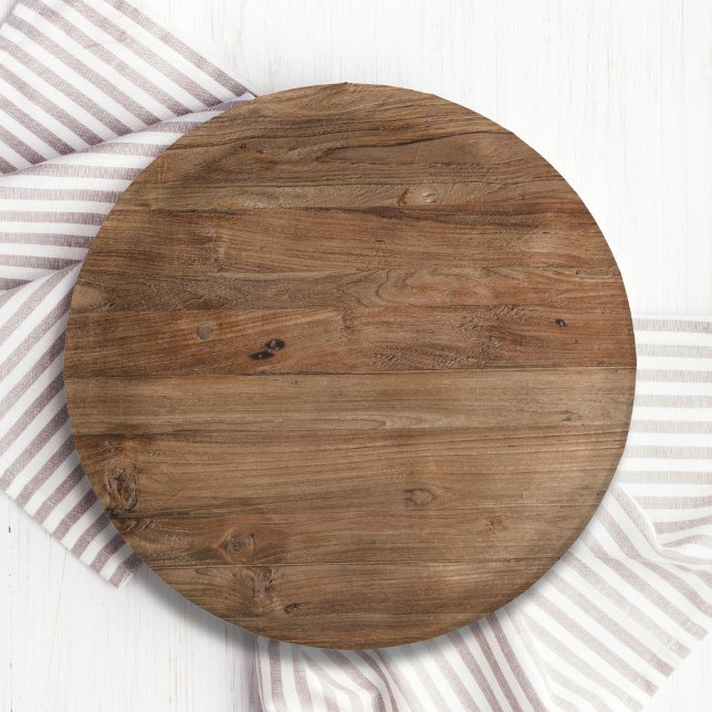 Plato De Papel Fiesta Rustic Wood (Subido por el creador)
