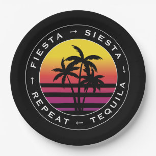 Plato De Papel Fiesta Siesta Tequila Repite Despedida de Soltera