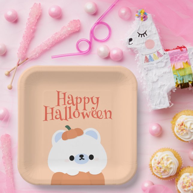 Plato De Papel Fiesta simple de diversión de Halloween (Fiesta)