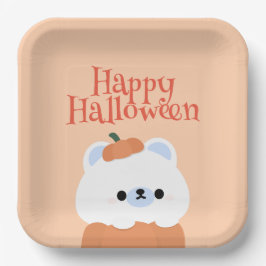 Plato De Papel Fiesta simple de diversión de Halloween