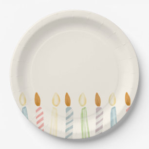 Plato De Papel Fiesta simple de velas de cumpleaños
