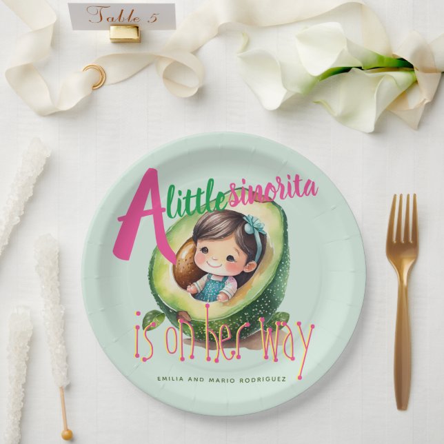 Plato De Papel Fiesta Sinorita Baby Shower Partyware (Boda)