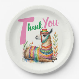 Plato De Papel Fiesta Sinorita Baby Shower Partyware Llama