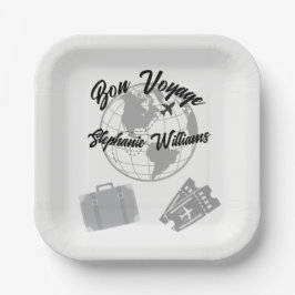 Plato De Papel Fiesta sobre el tema del viaje de jubilación Bon V