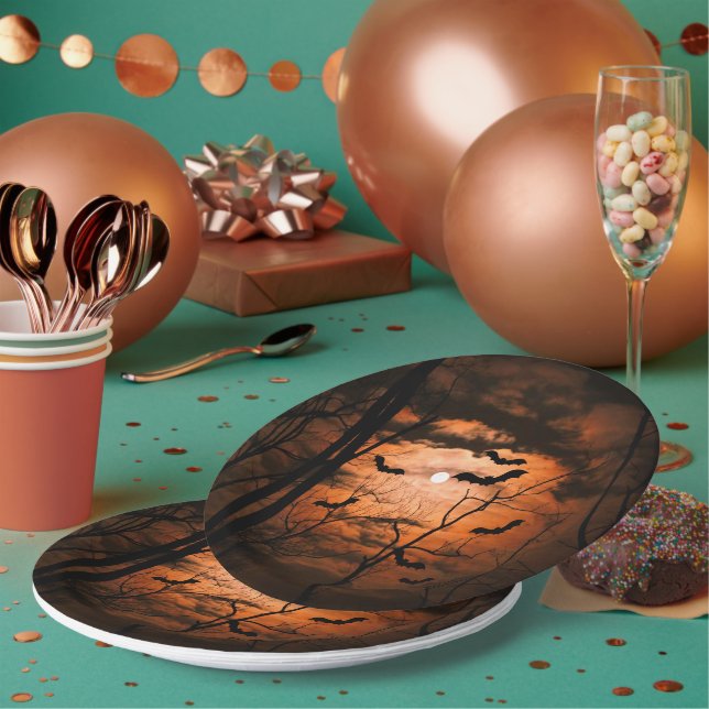 Plato De Papel Fiesta Spooktacular Full Moon Costume (Multi)