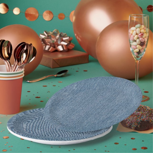 Plato De Papel Fiesta Supply Blue Jean Denim (Multi)