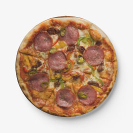Plato De Papel Fiesta Supremo Pizza