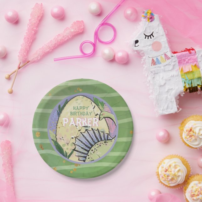 Plato De Papel Fiesta temática de dinosaurios (Fiesta)