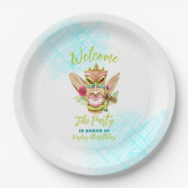 Plato De Papel Fiesta Tiki (Anverso)