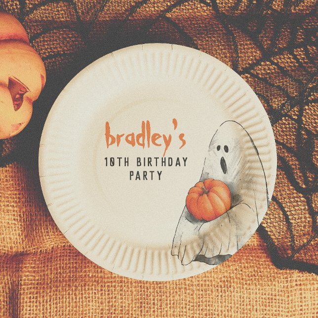 Plato De Papel Fiesta traviesa Halloween Fantasma Niño Cumpleaños (Subido por el creador)