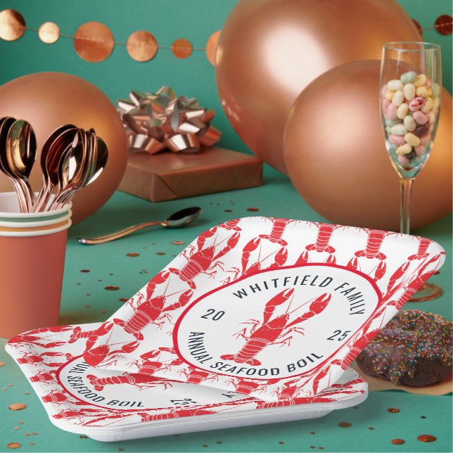 Plato De Papel Fiesta veraniego de bogavante de mariscos de famil (Multi)