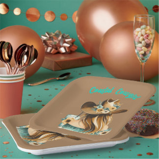 Plato De Papel Fiesta Western de Vaquera Costera