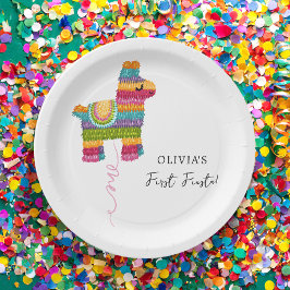 Plato De Papel Fiesta y divertido Piñata Llama Chica primer cumpl