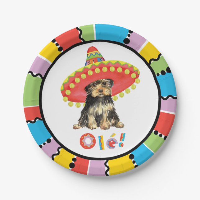 Plato De Papel Fiesta Yorkie (Anverso)