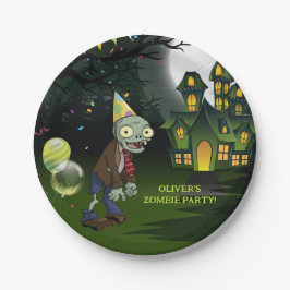 Plato De Papel Fiesta zombie Cumpleaños Halloween
