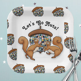 Plato De Papel Fiestas ardillas vamos a las nueces