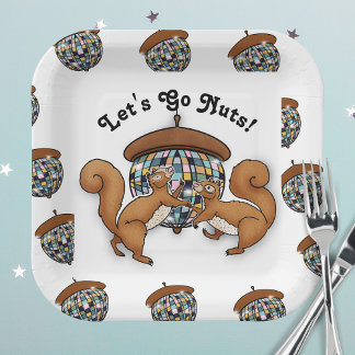 Plato De Papel Fiestas ardillas vamos a las nueces